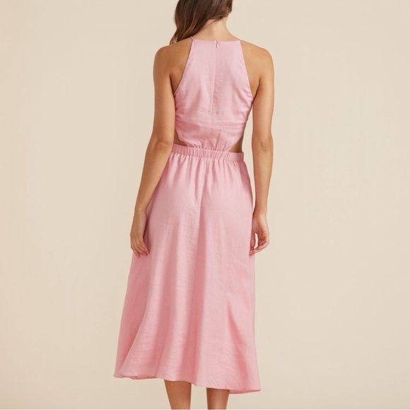 MINKPINK
Peyton Midi Dress in Cotton  Pink Cutout Maxi Dress - Picture 4 of 6